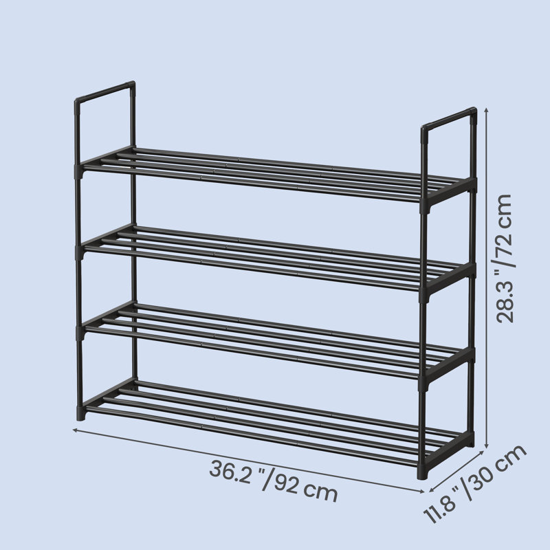 Bladwell 10 Pair Shoe Rack, 188cm H x 233cm W x 77cm D, Black
