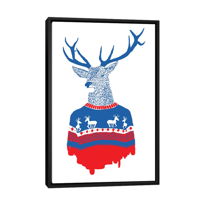 «Umly Winter Pullover», impression sur toile, H 60 po x l 40po x P 1,5 po, Toile avec cadre noir, Pas de tapis