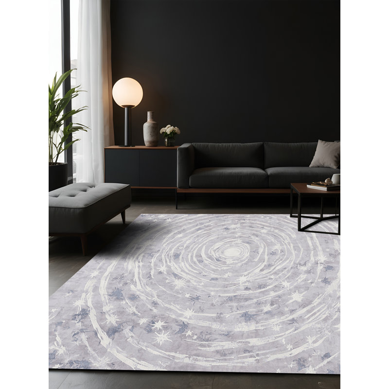 Tapis blanc soyeux et moelleux, Carré 7 pi