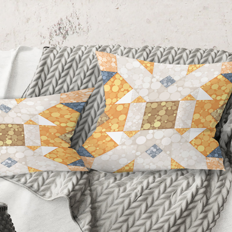 Coussin décoratif géométrique à motif rétro Mid-Century, 18 po x 18 po