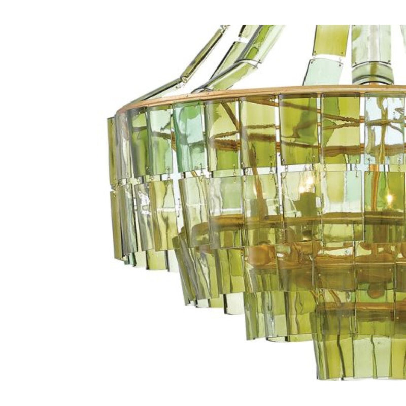 Lustre vert Alan Mizrahi Vintner, Métal gris, H 30 po x l 20 po x P 20 po, Gelé