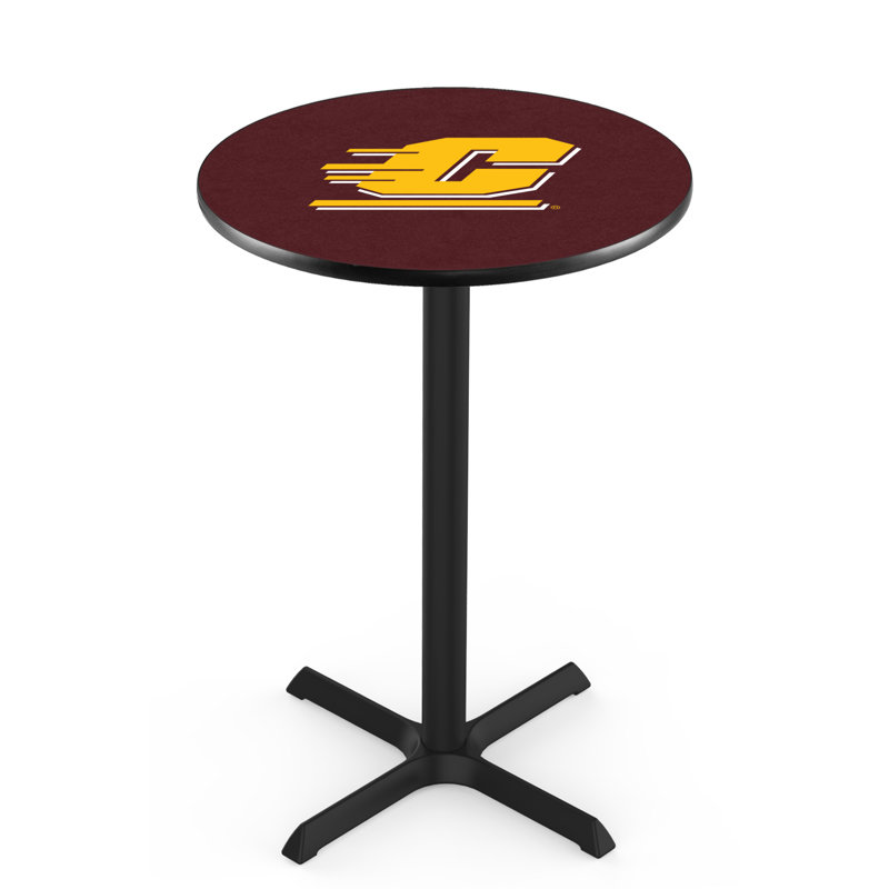 NCAA Round Metal Base Dining Table, Central Michigan University