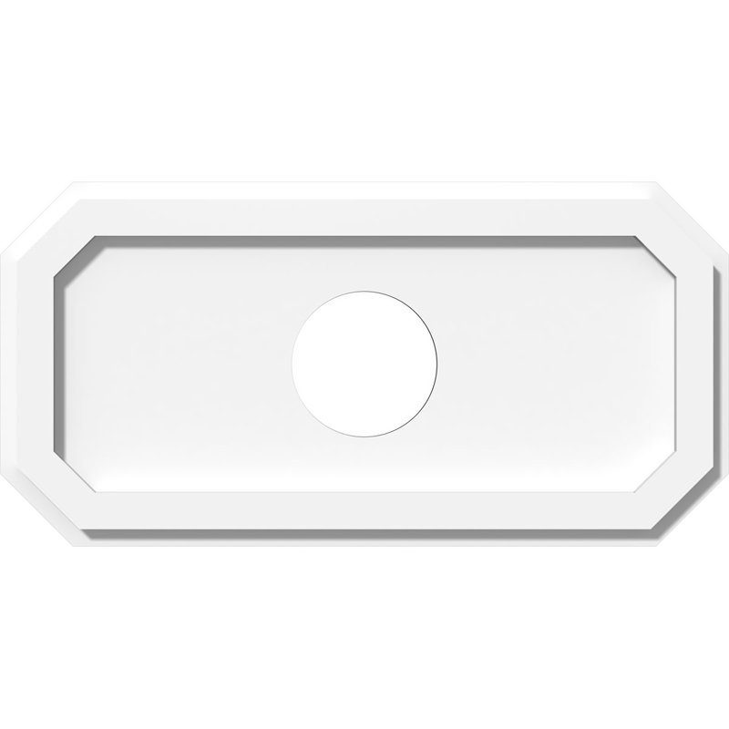 16"W x 8"H x 4"ID x 5 1/2"C x 1"P Emerald Architectural Grade PVC Contemporary Ceiling Medallion, 1" H x 16" W x 8" D