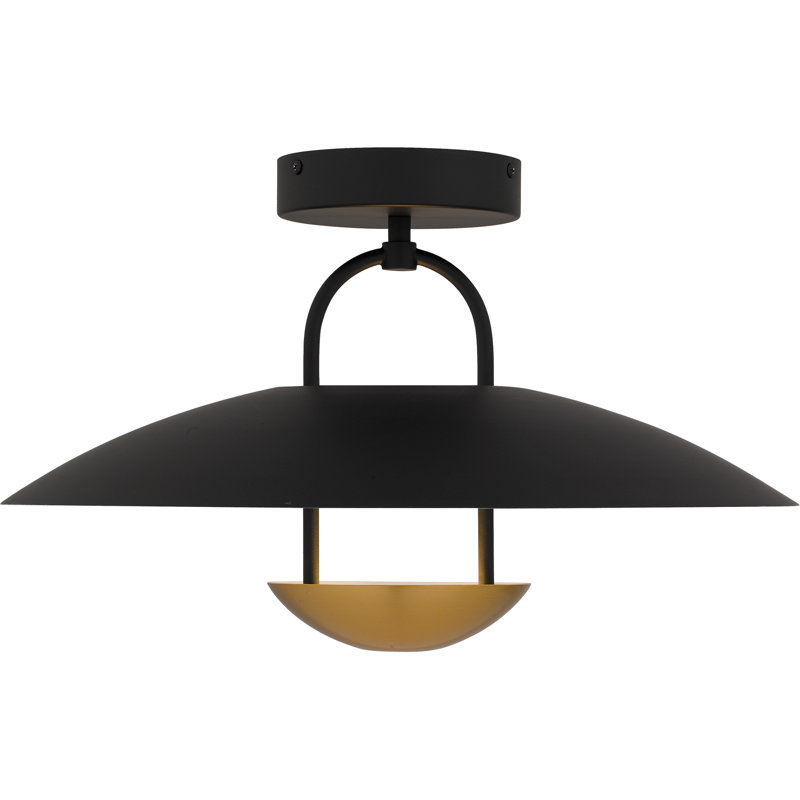 Bingham Integrated LED Semi-Flush Mount, Black, Matte Black