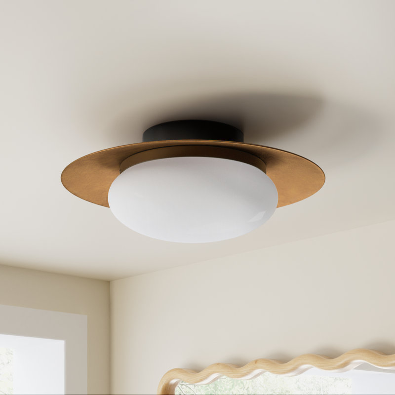 Haines Glass LED Flush Mount, 5.375" H x 15" W x 15" D