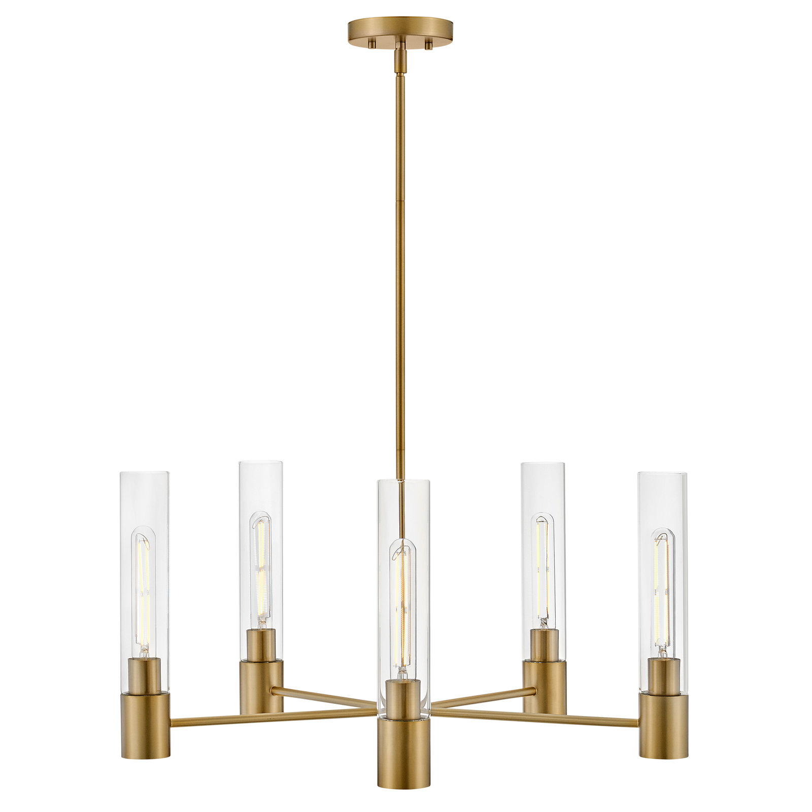 Christelle 5 - Light Dimmable Chandelier, Lacquered Brass
