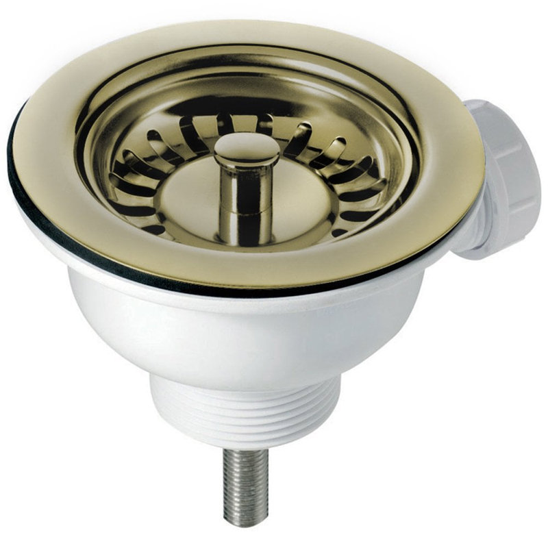 90Mm Basket Strainer Waste For Astini, RAK, Rangemaster Ceramic Sink, Bronze