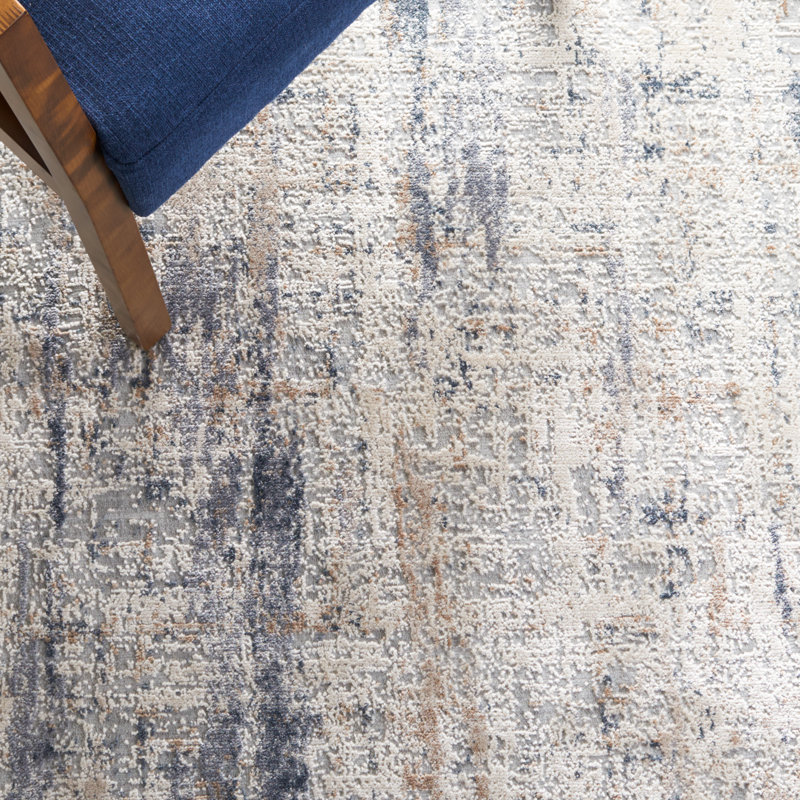 Adika Abstract Dark Gray/Gray Area Rug, Runner 2' x 8'