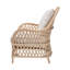 Chaise avec accoudoirs en rotin tressé ivoire Caleigha