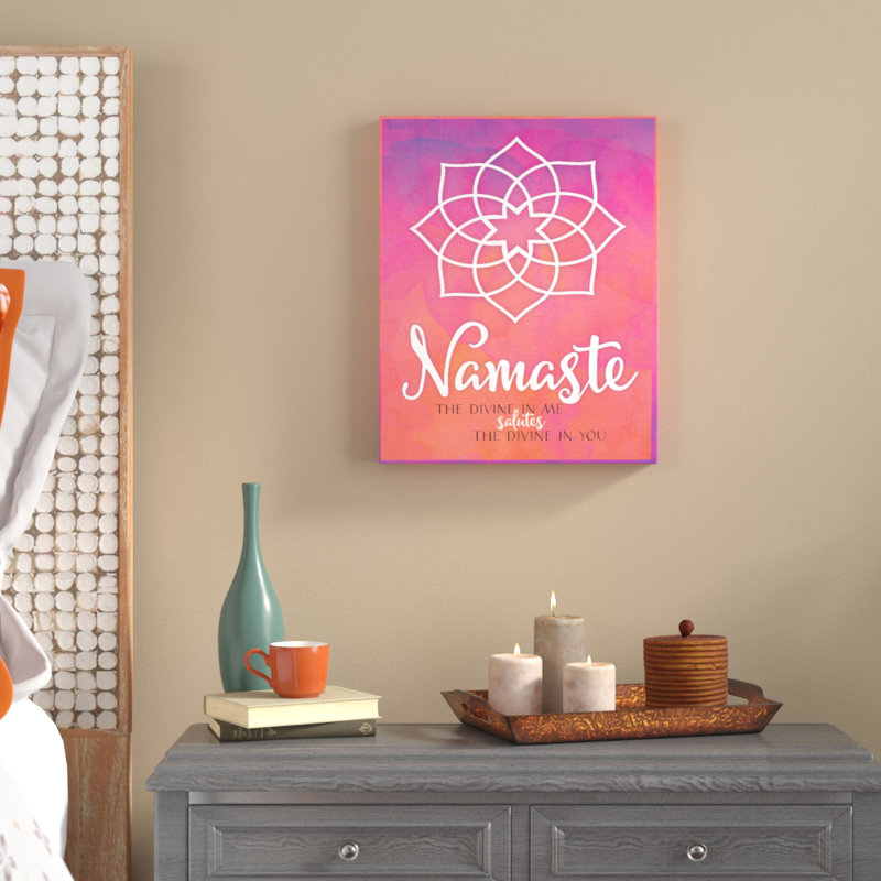 «Namaste Mandala», reproduction d'art textuel sur toile, H 30 po x l 24 po x P 1,5 po, Toile