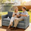 128cm Wide Straight Steel Loveseat
