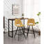 Tabouret de cuisine en tissu jaune de 28,25 po de hauteur avec comptoir fascinant et pieds en métal 28,25 po-541966668