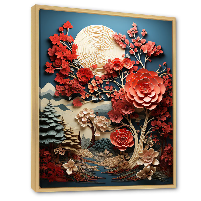 Sépia arbre, séquoia, collage sur toile, H 40 po x l 30 po x P 1,5 po, Cadre naturel flottant