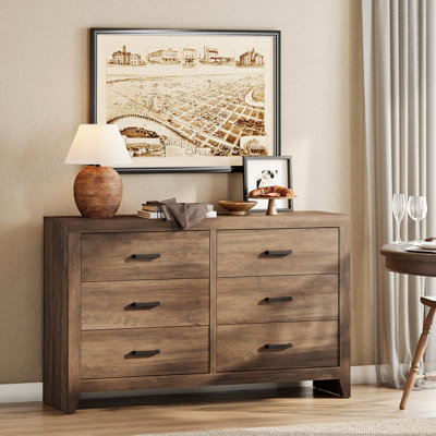 Commode double 6 tiroirs Rustic Brown