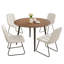 Ensemble de table de salle à manger ronde, petite table de salle à manger ronde Mid-Century moderne, gain de place (1 table + chaises)-1409531280-1409531311