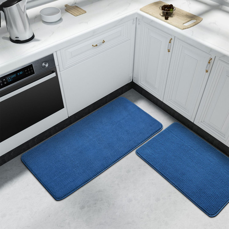 Tapis de cuisine Demarus, Rectangle 3 pi 3 po x 1 pi 5 po, Bleu