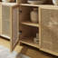 Buffet 63 po Mid-Century Modern Rattan Buffet Buffet avec rangement, crédence de bar à vin Retro Coffee Bar, grande console média pour salon / vestibule / cuisine-160725685
