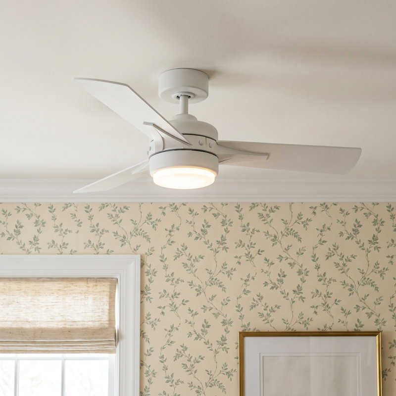 Peppadew 44'' Ceiling Fan with LED Lights, Matte White