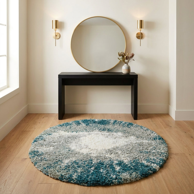  Velvet Soft Touch Shag Rug, Round 3'3"