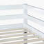 Lit superposé simple au-dessus d'un lit simple en bois d'hévéa blanc avec échelle et plateforme à lattes renforcées-923682607