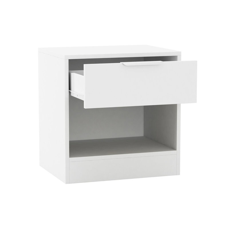 Sydonna 45cm W Solid Wood Bedside Table, White