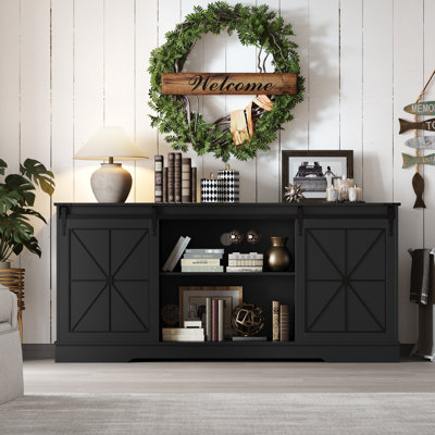 Rustic TV Stand With Barn Door