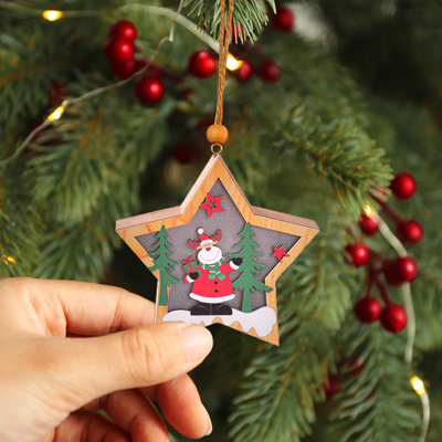 Pendentif arbre de Noël à DEL avec lumières de Noël et père Noël