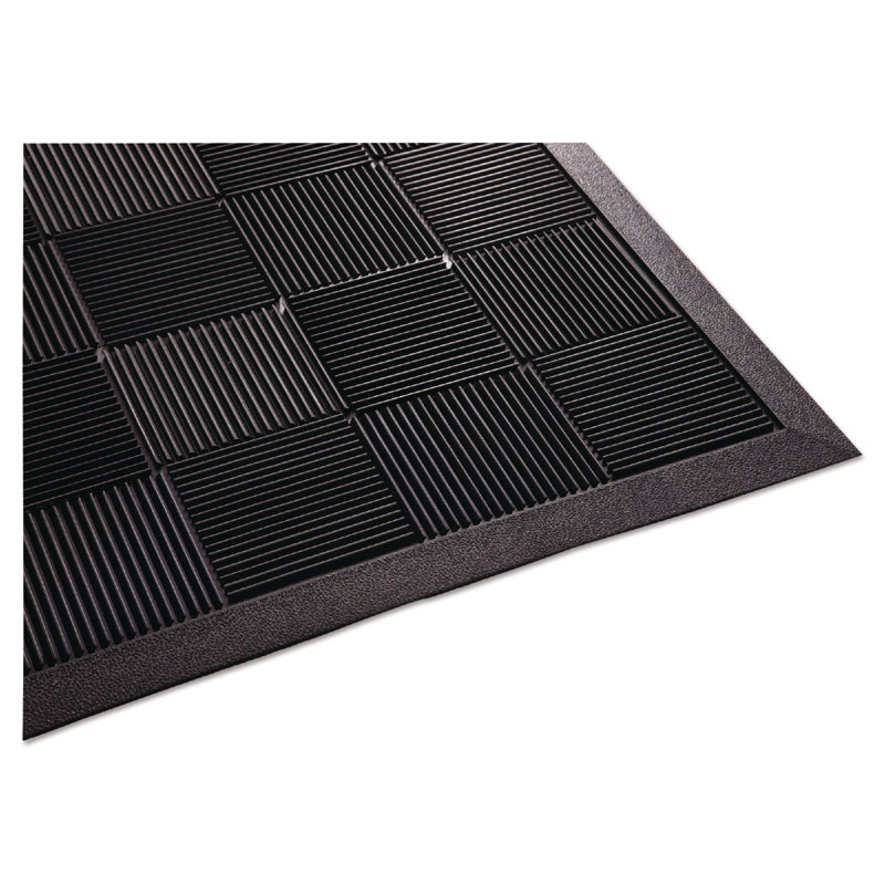 Guardian Black 2' x 3' Rubber Parquet Wiper Scraper Mat