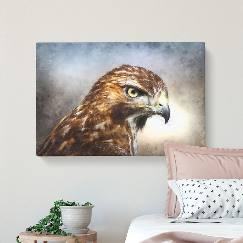 Hawk - Wrapped Canvas Painting, 50cm H x 76cm W x 3cm D