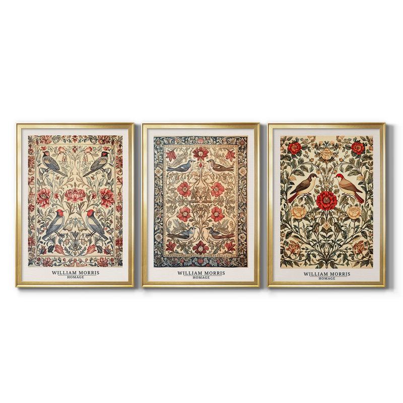 Collection sur toile encadrée personnalisée - 3 pièces, H 27 po x l 39 po, Doré