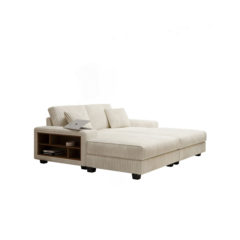 Canapé convertible combiné, canapé-lit moelleux moderne, canapé de salon, Beige