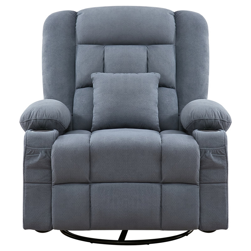 Fauteuil inclinable de massage à bascule de massage avec massage 3D à 4 points et chaleur pour le salon avec fonction berçante et 2 porte-gobelets, port de charge USB