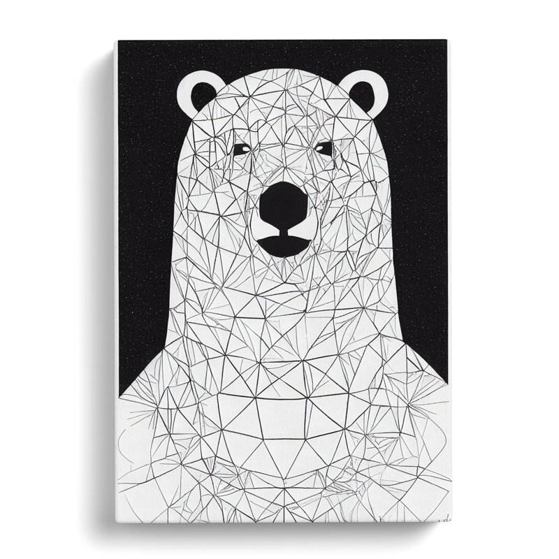 Clarkton Polar Bear Illustration - Wrapped Canvas, 76cm H x 50cm W x 3cm D