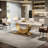 Ayva 78.7" Sintered Stone Dining Table, Stainless Steel Base