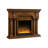 Nut-Brown Solid Wood Freestanding Fireplace
