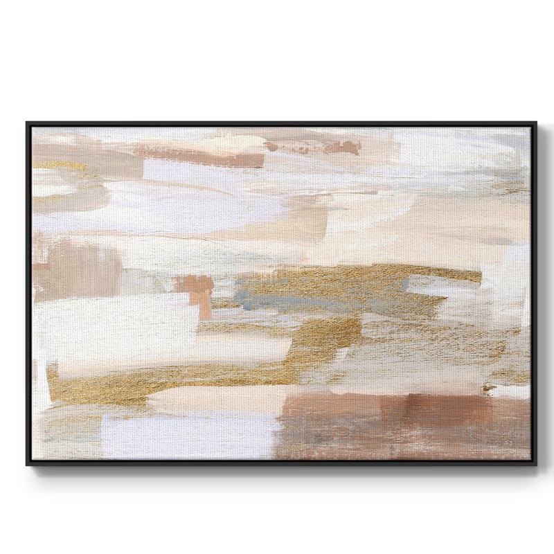 Gold Quartz II - reproduction encadrée sur toile, H 17 po x l 25 po x P 2 po, Noir
