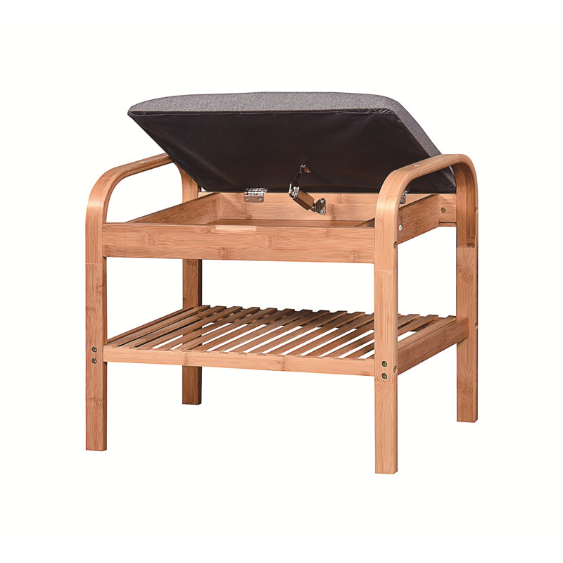 Marbury Bamboo Storage Bench, 23" H x 13" W x 20" D
