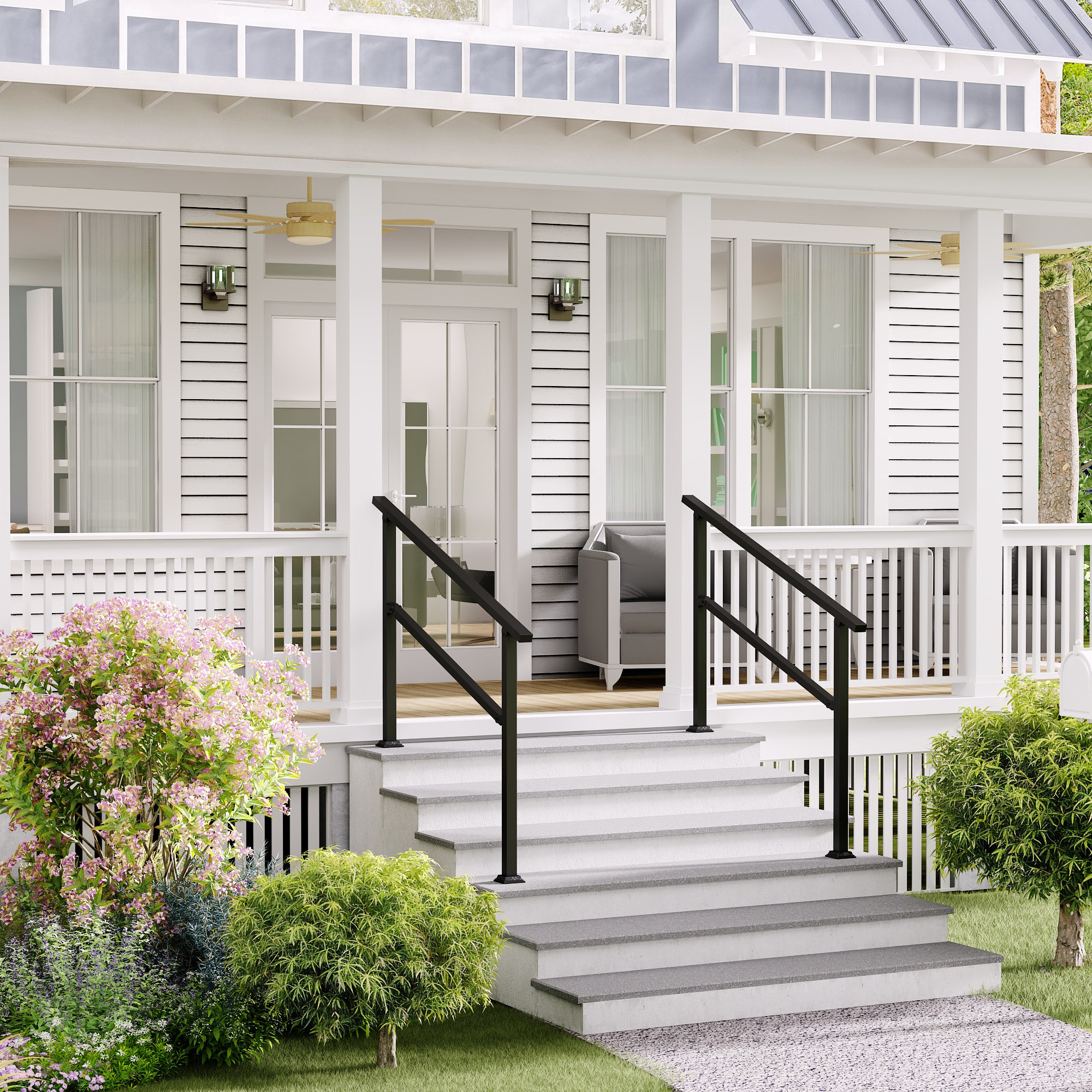 FUFU&GAGA Stair Railing Kit Handrail Flexible Outdoor Deck Hand Rail ...
