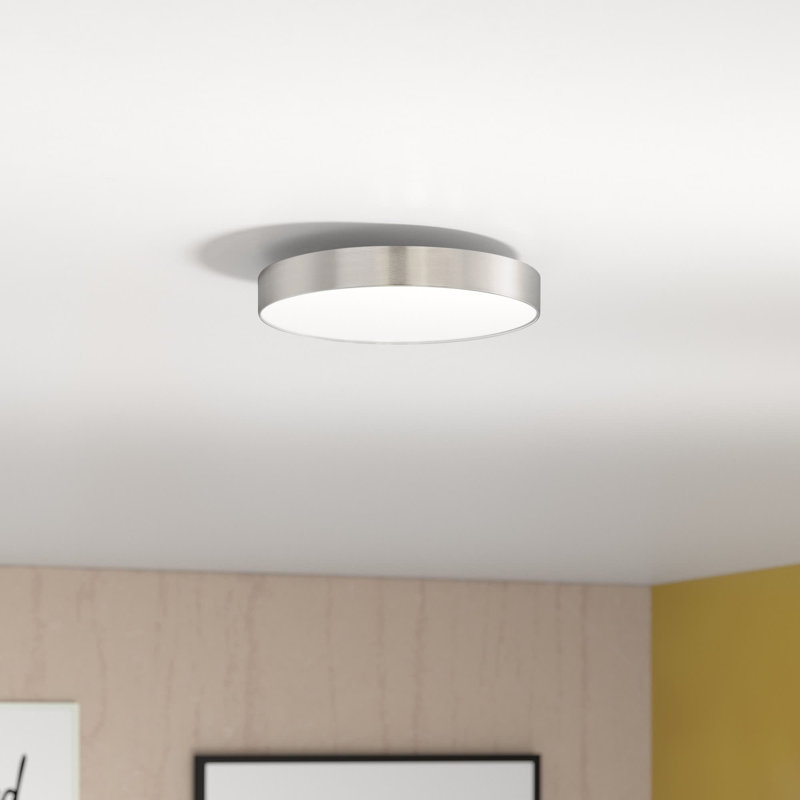 Plafonnier encastré 1 lumière DEL Warrenton, Nickel satiné, H 0,75 po x l 5 po x L 5 po