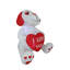 Décoration de jardin gonflable mignonne blanche pour chien avec I Love You Heart
