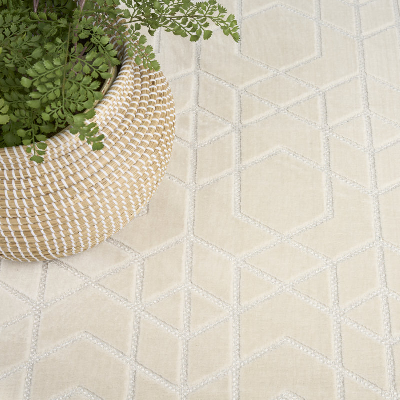 Nourison Washable Charm 4' x 6' Ivory Modern Indoor Rug, Rectangle 4' x 6'