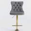 Tabourets de bar pivotants en velours doré à hauteur de siège réglable, tabourets de bar rembourrés modernes avec dossier capitonné confortable, ensemble de 2-1960331987