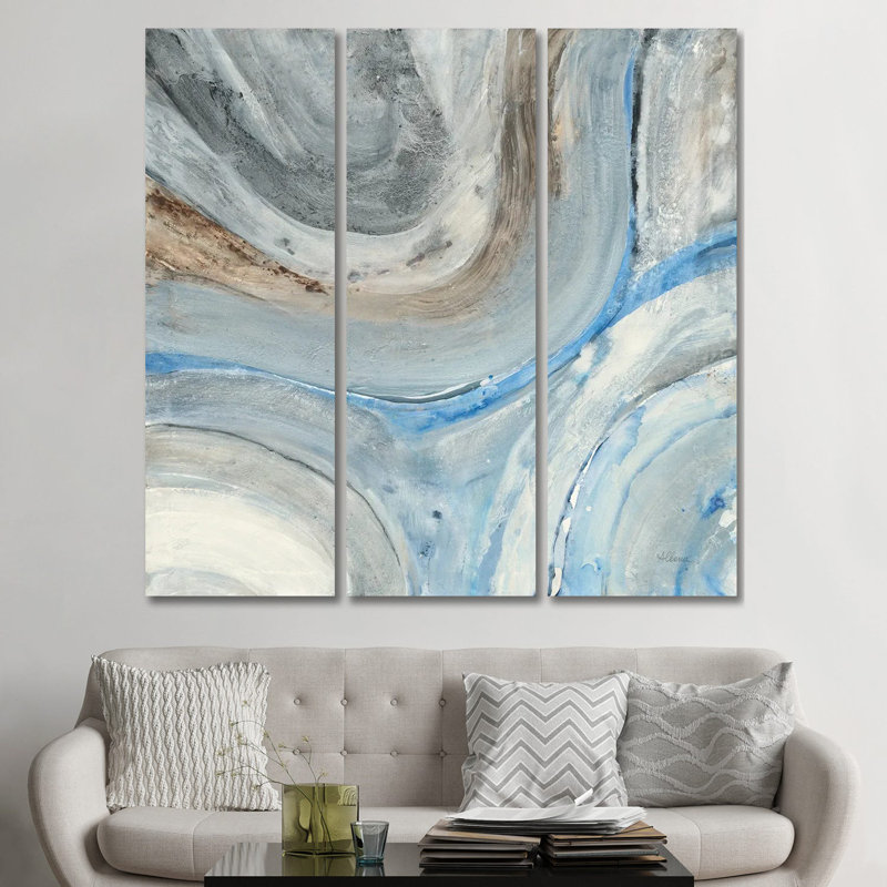 Estuaire - ensemble d'art mural sur toile - ensemble de 3 toiles tendues