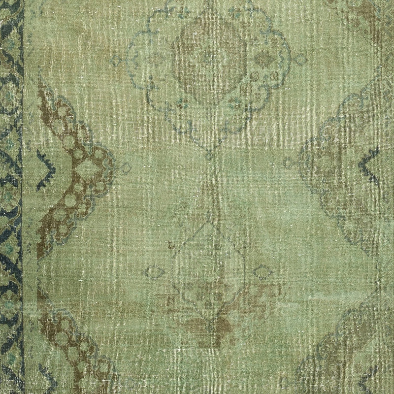 Tapis de couloir vert 4,7 x 12,3 pi. Tapis de cuisine. Tapis de couloir fait à la main. Tapis d'escalier