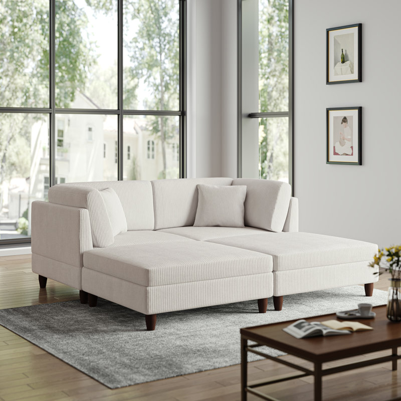 Seemab Reversible Standard Corner Sofa, Beige