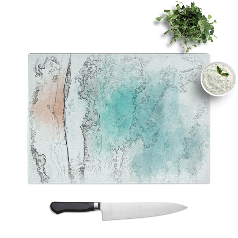 Tempered Glass Sydney Australia Beach Chopping Board, 28.5 cm x 39 cm