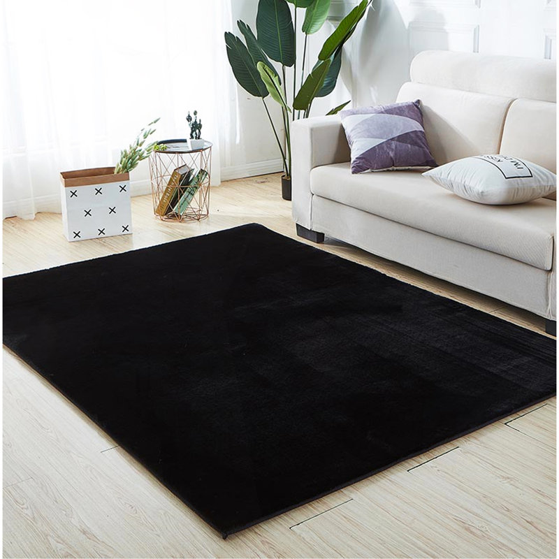Tapis rectangulaire en fausse fourrure de luxe Lily Chinchilla, Rectangle 5 pi 3 po x 7 pi 7 po