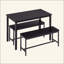 Ensemble de table de salle à manger, table de bar avec 2 bancs de salle à manger, comptoir de table de cuisine avec chaises, table de déjeuner industrielle pour la cuisine, salon, salle de fête-825609297-825609296-825609301