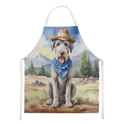 Tablier de bienvenue Irish Wolfhound Cowboy