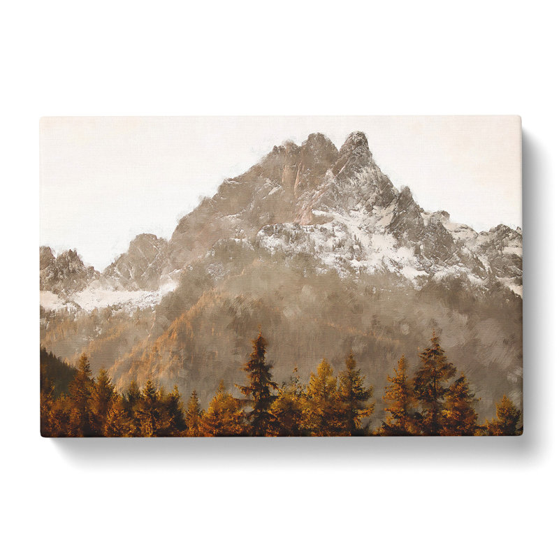 Brown Mountain Painting - Wrapped Canvas, 60cm H x 91cm W x 3cm D